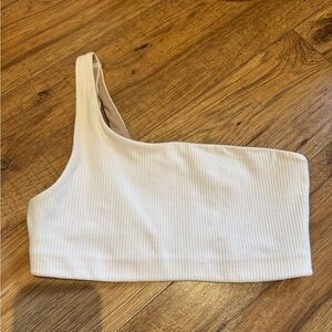 BNWOT-Lululemon Ribbed Nulu Asymmetrical Yoga Bra-Light Support, A/B Cup WHT / 6